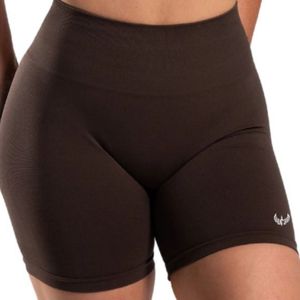 Shorts Deportivos de Cintura Alta para Mujer, Color Marrón Oscuro, Sin Costuras, Elásticos, para Gimnasio, Fitness, Entrenamiento y Ejercicio - Product Image 3