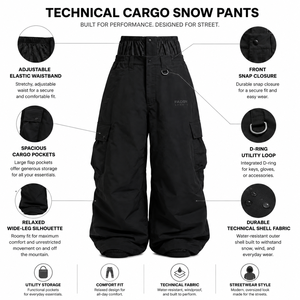 Pantalons de snowboard imperméables pour hommes et femmes, pantalons de ski isolés pour l'hiver, pantalons de neige coupe-vent, pantalons cargo respirants, équipement de sport de plein air - Product Image 4