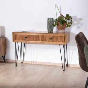 Consola Royal Structure de Andana en madera de acacia con patas de metal y frentes con relieve Wendy - Product Image 3