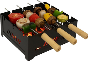 Soporte Metálico para Servir Kebab Seekh con 4 Brochetas, Base Cuadrada, Soporte para Kebab Tandoori para Decoración de Restaurantes - Product Image 2