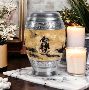 Modern Artistic Adult Aluminum Funeral <b>Ashes</b> Urn Cremation Tribute <b>Keepsake</b> Holder Crafted With Premium Polished Finish - Product Image 5