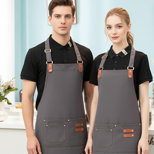 ผ้ากันเปื้อนครัวโพลีเอสเตอร์แบบสั่งทำพิเศษ ทนทาน กระชับเอว มีกระดุมปิด แขนสั้น ดีไซน์ unisex สำหรับเชฟร้านอาหาร - Product Image 2
