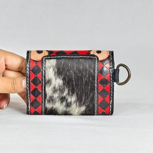Porte-cartes en cuir véritable avec fermeture à pression, portefeuille unisexe multifonctionnel, doublure en toile, style minimaliste, longueur courte - Product Image 6