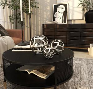 Jaffs Exports Modern Eco-Friendly Aluminum Geometric Sphere Sculptures Set 3 Handmade Tabletop Decor for Living Room Art Display - Product Image 6