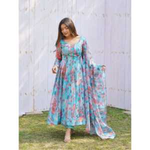 Belle robe Anarkali pour les fêtes XS Taille Pent et Dupatta Outfit - Product Image 4