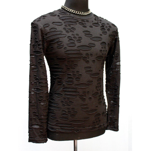 Camiseta de Manga Larga con Cuello Redondo de Algodón Grueso para Hombre, Diseño Liso, Estilo Normcore/Minimalista - Product Image 1