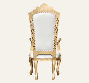 เก้าอี้บัลลังก์สีขาวสุดหรู ทำมือ ทนทาน สไตล์ดั้งเดิม เหมาะสำหรับโรงแรม ห้องนั่งเล่น และงานแต่งงาน - Product Image 3