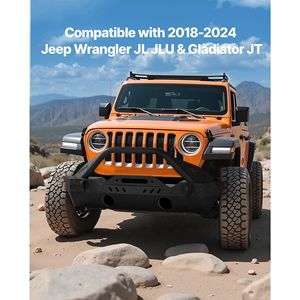 Paraurti Anteriore in Acciaio Rinforzato con Piastra per Verricello Compatibile con Jeep Wrangler JL JLU Gladiator JT 2018-2024 e Supporti per Gancio Traino - Product Image 5