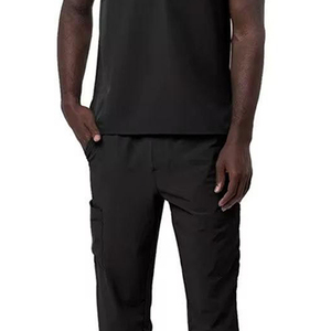 Wholesale Custom Logo 4-Way Stretch Men's Medical Scrub <b>Set</b> Jogger Pants Hospital Uniforms Nurse <b>Doctor</b> Scrub Suit for Men - Product Image 3