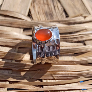 Carnelian <b>Spinner</b> <b>Ring</b> 925 Sterling Fidget Carnelian <b>Silver</b> <b>Spinner</b> <b>Ring</b> Anxiety Relief Handmade Boho Jewelry Gift - Product Image 1