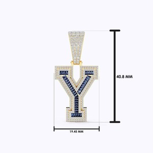 จี้ตัวอักษรสั่งทำพิเศษ เงินแท้ S925 ประดับเพชรโมอิสซาไนต์เจียระไนแบบผสม จี้สำหรับทั้งชายและหญิง จี้ตัวอักษรแบบกำหนดเอง เครื่องประดับคุณภาพสูง - Product Image 3