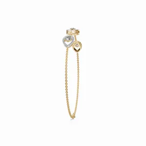 Bracelet chaîne en or jaune 18 carats avec diamants de laboratoire Luminous Gaze Halo, 76 diamants taille brillant, tendance pour femme - Product Image 2