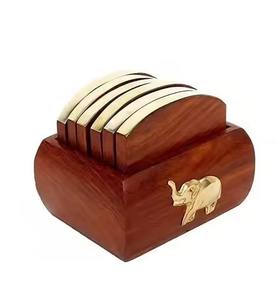 Ensemble de sous-verres en bois design pour verres à boire, protection de surface de qualité supérieure - Product Image 3