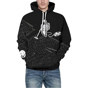 Sweat à capuche personnalisé en gros avec imprimé 3D Astronaute, streetwear pour homme, pull graphique Galaxie, sweat à capuche unisexe surdimensionné 2026 - Product Image 3