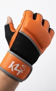 KLTW INT'L K4 Half Finger <b>Fitness</b> <b>Gloves</b> Orange Neoprene Adjustable Wrist Strap Weight Lifting Gym Training Unisex 0.5kg - Product Image 3