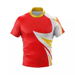 Maillot de football pour homme, bleu et rouge, à blocs de couleur, manches courtes, ajusté, anti-humidité, imprimé par sublimation, vêtements toutes saisons - Product Image 5