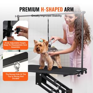 Tavolo Idraulico per Toelettatura Cani da 43 Pollici per Cani Medi/Piccoli, in ABS Resistente, con Braccio Regolabile in Altezza - Product Image 4