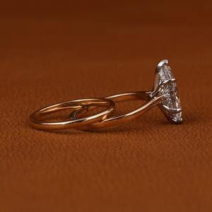 Anillo de Diamantes Marquise de 3.0 CT Cultivados en Laboratorio con Certificado IGI Personalizado, Conjunto de Anillos de Oro Blanco de 14K, Joyería Fina para Novia - Product Image 4