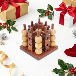 Jeu de puzzle en bois artisanal, casse-tête éducatif, jeu de puzzle d'intelligence avec billes en bois - Product Image 6