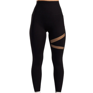 Leggings de yoga taille haute en tissu côtelé pour femmes, couleur unie, grande taille, avec poches, pour le sport et le fitness, vente en gros sur mesure - Product Image 2