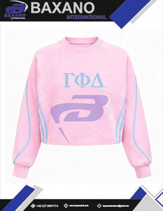 Sudadera Corta Rosa y Azul de la Hermandad Gamma Phi Delta GPD con Bordado Azul y Diseño de Ribete Impreso, Ropa Universitaria de Hermandad - Product Image 5