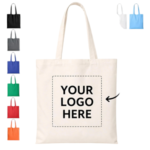 Sacs fourre-tout en toile de coton personnalisés OEM/ODM avec motif, grande capacité, fermeture à enfiler, longues poignées, pour cadeaux, usage quotidien ou fêtes - Product Image 1
