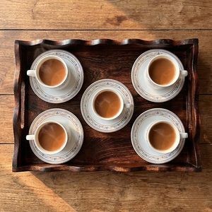 Handmade Polished Luxury Square Mango <b>Wood</b> <b>Serving</b> <b>Tray</b> with Lid for Tea Coffee Home Dining Kitchen Restaurant Decor - Product Image 5