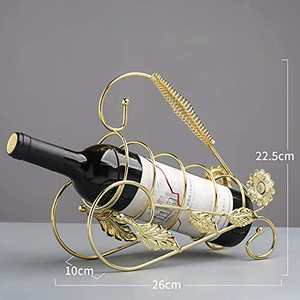Porte-bouteille à vin en métal pour une bouteille, support à vin de table, rangement décoratif pour vin, pour bar à domicile - Product Image 3