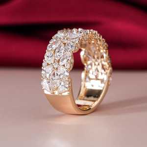 แหวนวงเรียบประดับเพชรทรงกลมและทรงลูกแพร์ที่เพาะเลี้ยงในห้องปฏิบัติการสำหรับผู้หญิง ทองคำแท้ 14K ของขวัญหมั้นสุดทันสมัยสำหรับแฟนสาว - Product Image 2