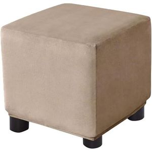 Funda de terciopelo cuadrada para otomana, protector elástico grueso con banda elástica para reposapiés, fundas para muebles, producto Sma - Product Image 1