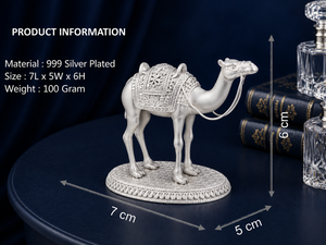 Idolo de Camello Chapado en Plata 999 de Jaipur Metals |   Estatua 100% de Latón |   Decoración y Regalos Modernos para la Oficina en Casa |   7x5x6cm |   100g - Product Image 3