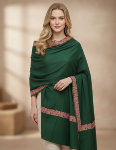 Long Winter Ladies Shawl Machine Needle Work Embroidery 4 Side Border Durable Lightweight Breathable Anti-Bacterial - Product Image 1