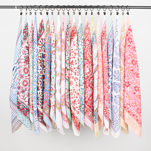 Foulard carré vintage en coton, mouchoir multifonctionnel, bandanas colorés, accessoires de mode ethniques unisexes pour l'été - Product Image 5