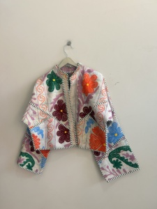 Chaqueta Kantha vintage reversible para mujer, abrigo bordado, chaqueta Suzani - Product Image 6