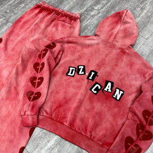 Custom Unisex Y2K Tracksuit | Wholesale Retro Hoodie Jogger Set | Oversized Hip Hop Streetwear Supplier - Product Image 4