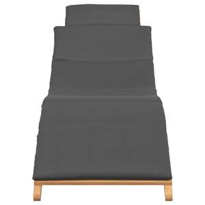 Chaise longue de jardin marron avec coussin 77,95 x 21,65 x 23,03 po - Chaises longues - Product Image 4