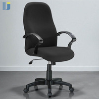 Chaise de bureau ergonomique moderne à dossier haut, mécanisme papillon, revêtement en tissu, mousse PU, réglage en hauteur, base en acier, pivotante