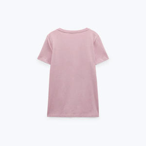 Camiseta Básica de Moda al por Mayor, Top Casual de Manga Corta para Mujer, Camiseta de Uso Diario, Ajuste Relajado y Moderno - Product Image 6