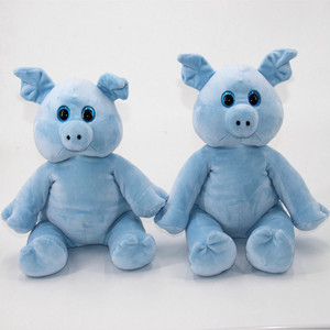 Customized Embroidered Light Blue Pig Plush <b>Toy</b> Cute Blue Pig <b>Stuffed</b> Animal PP Cotton Filling 12cm Sitting Pig <b>Soft</b> Plushie for - Product Image 5