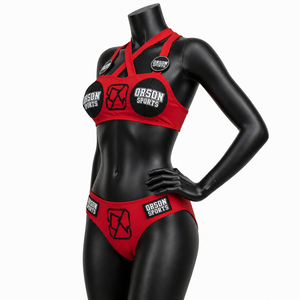 Custom Women <b>Harness</b> Style Bikini Set OEM Private Label Cross Strap Sports Swimwear Two Piece Beachwear Supplier - Product Image 4