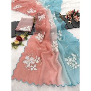 Robes de bal de créateur Saree élégant avec broderie de séquence - Product Image 5