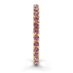 Pulsera de tenis Aelia de oro blanco de 10 quilates con diamantes de laboratorio morados redondos (2 quilates) Tw. Pulseras y Brazaletes de Diamantes con Engaste de Bisel para Boda - Product Image 3