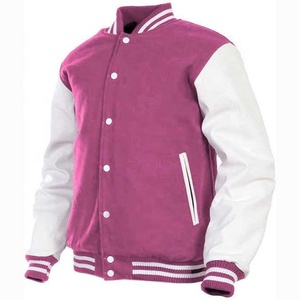 OEM Custom <b>Men's</b> Wool Letterman Real <b>Leather</b> Varsity <b>Jacket</b> Embroidery Logos Patches and Labels <b>Jacket</b> for <b>Men</b> - Product Image 1