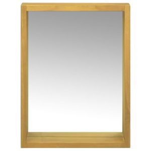 Armoire à miroir en bois massif de teck 11.8 "x 3.9" x 15.7" - Product Image 2