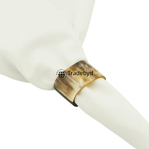 Luxury Natural Horn Eco-Friendly Country Style Handmade Napkin Ring 4.5cm Width Dining Table Accent Tradebyd - Product Image 2