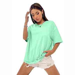 Camiseta Morada de Verano para Mujer, Moderna, Holgada, Transpirable, de Algodón, Cuello Redondo, Manga Corta, Estilo Urbano - Product Image 1