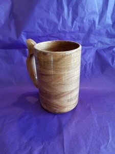 Chope à bière artisanale en bois de hickory, récipient de boisson en bois, chope à bière en bois - Product Image 5