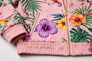 Conjunto Deportivo 2 en 1 para Mujer, Color Marrón y Blanco, Estampado con Bloques de Color, Poliéster/Algodón, Manga Larga, Cuello Alto con Cremallera, Corte Holgado - Product Image 6