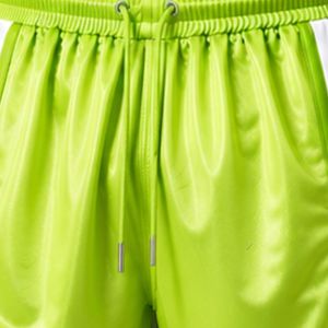 Shorts de basket-ball pour hommes vert lime avec panneaux latéraux blancs et noirs, shorts de sport d'entraînement, taille élastique, vêtements de sport, vêtements de fitness - Product Image 5