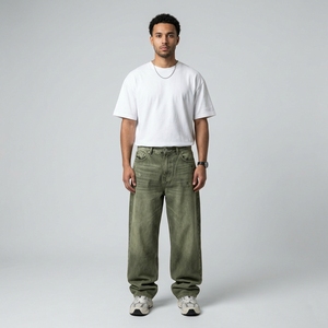 Servicio ODM OEM, Jeans de Hombre con Logotipo Personalizado, Corte Recto Holgado, Bordado, al por Mayor - Product Image 4